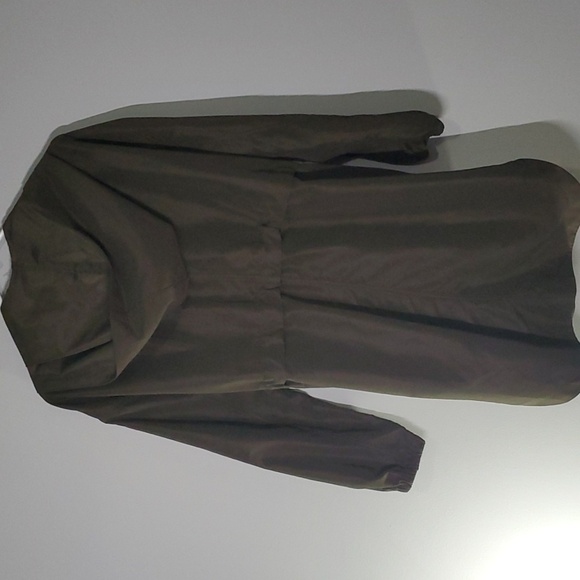 Hyfve jacket women's size large green long modest zippered fabric hooded cinch - Picture 5 of 8